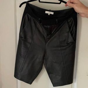 I.R.O long lambskin leather tuxedo shorts